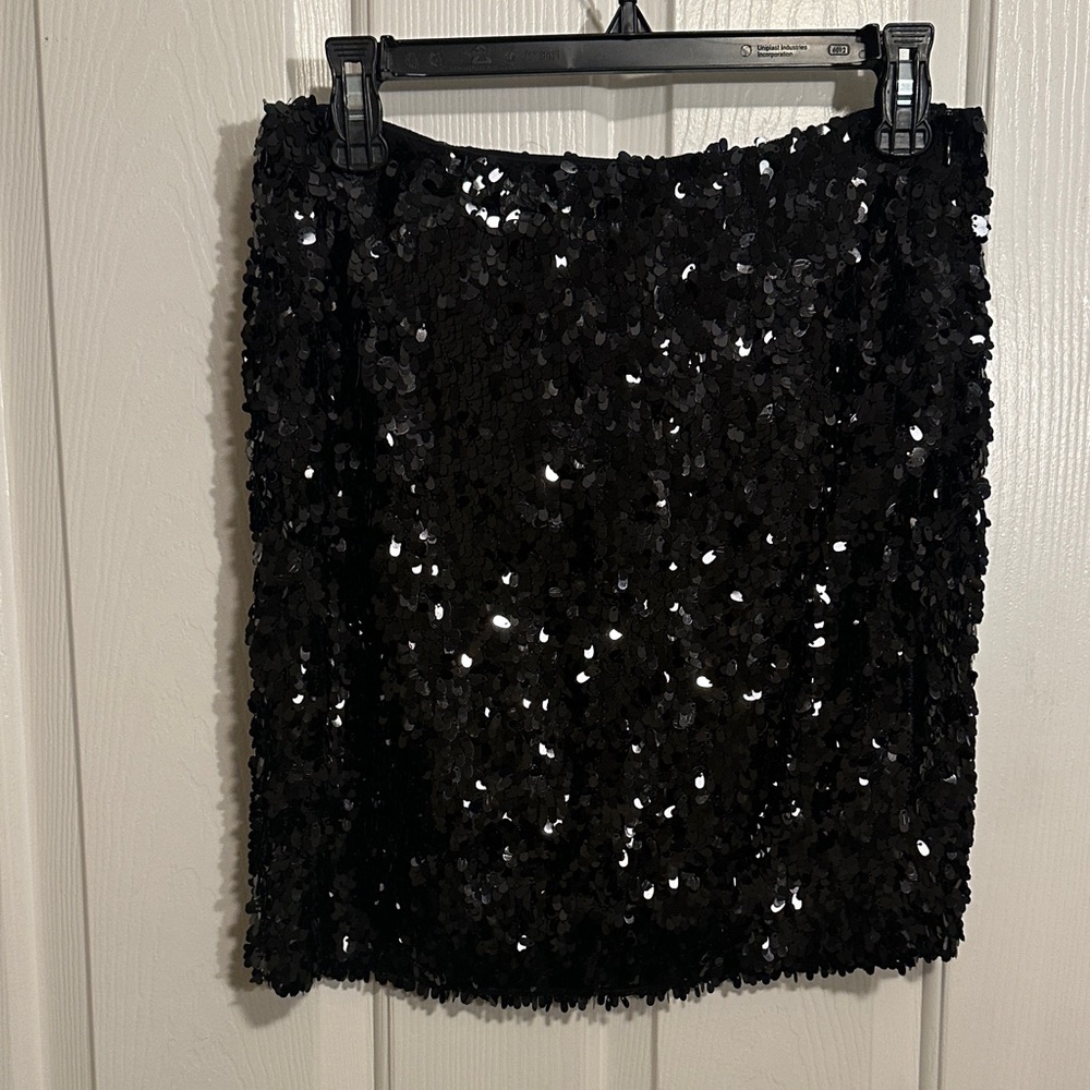 Vince Sequin Black Mini Skirt